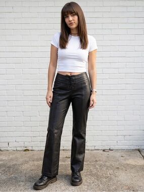 Wilson Leather Maxima leather pants Festival Boho Whimsygoth Y2K 2000s Black